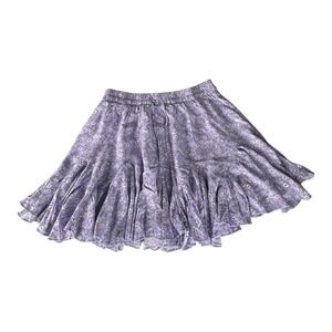 Aeropostale‎ Y2K Mini Skirt Women Medium Purple Floral Tie Waist Flippy Pleat